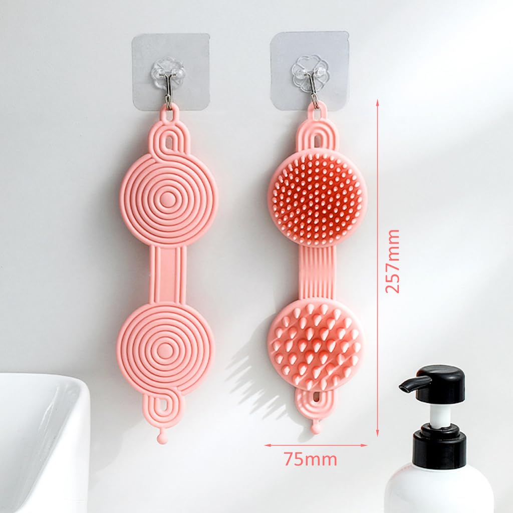 MAYCREATE Silicone Body Scrubber, 2 in 1 Bath and Shampoo Brush, Soft Silicone Loofah for Sensitive Skin, Double-Sided Body Brush for Men Women, Lathers Well, Gentle Exfoliating MAYCREATE Silicone Body Scrubber, 2 in 1 Bath and Shampoo Brush, Soft Silicone Loofah for Sensitive Skin, Double-Sided Body Brush for Men Women, Lathers Well, Gentle Exfoliating
